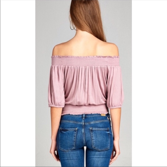 Off Shoulder Lace-up Top - Picture 5 of 6